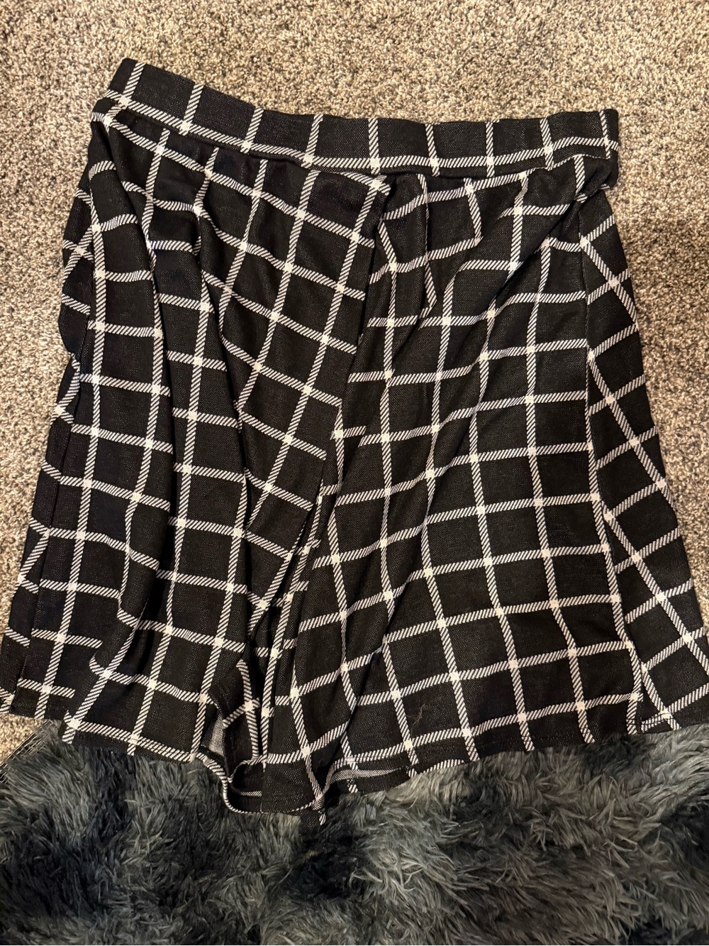 Studio Black and White Windowpane Skirt